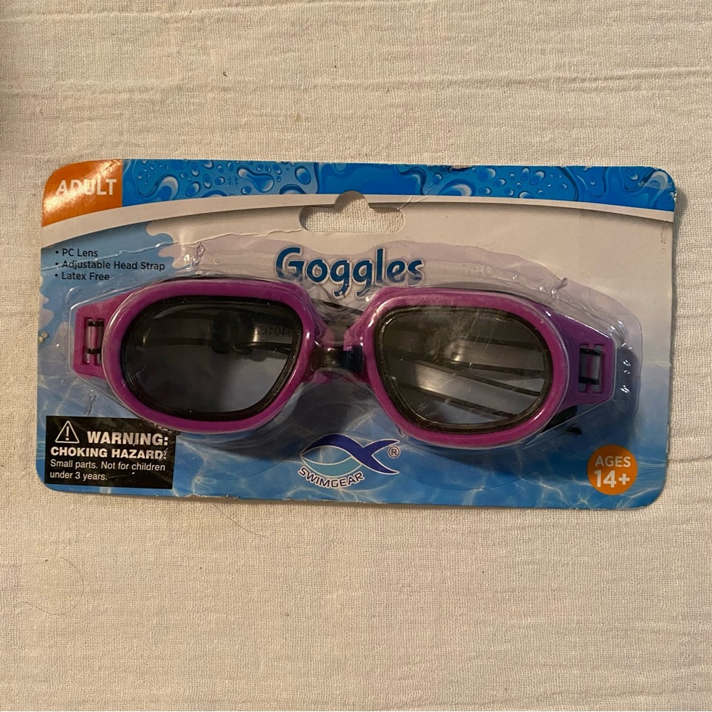 -Swimgear Adult Sized Swimming Goggles Magenta Color